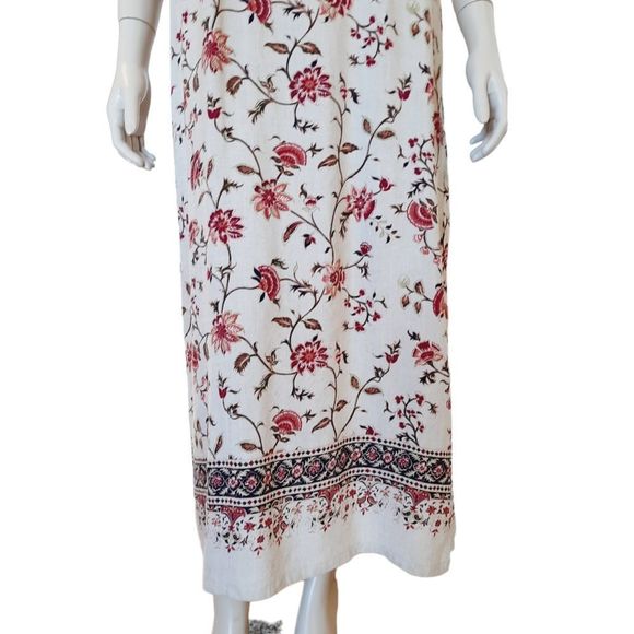 Vintage 90s Day Dress size 4 Emma James Floral Linen Rayon Blend Midi Length - Picture 4 of 9